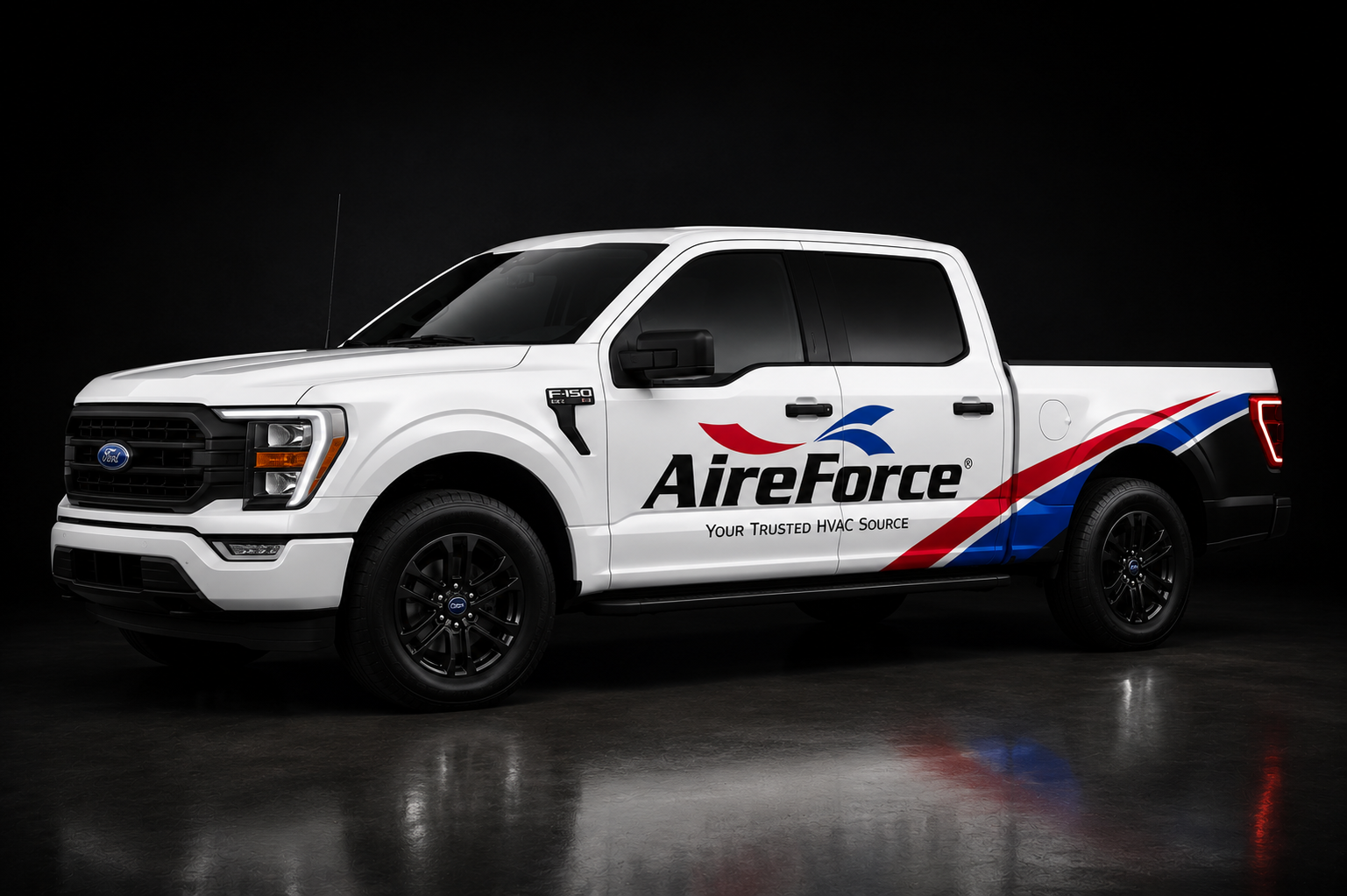 AireForce branded contractor truck